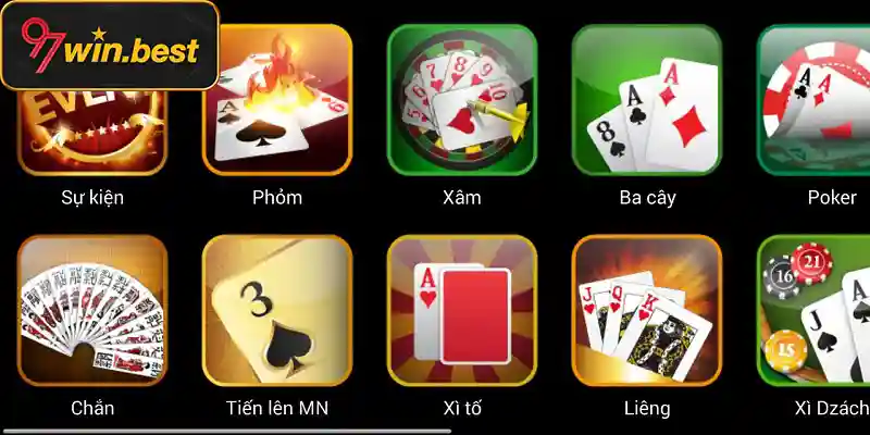Game bài 97WIN có kho trò chơi đa dạng